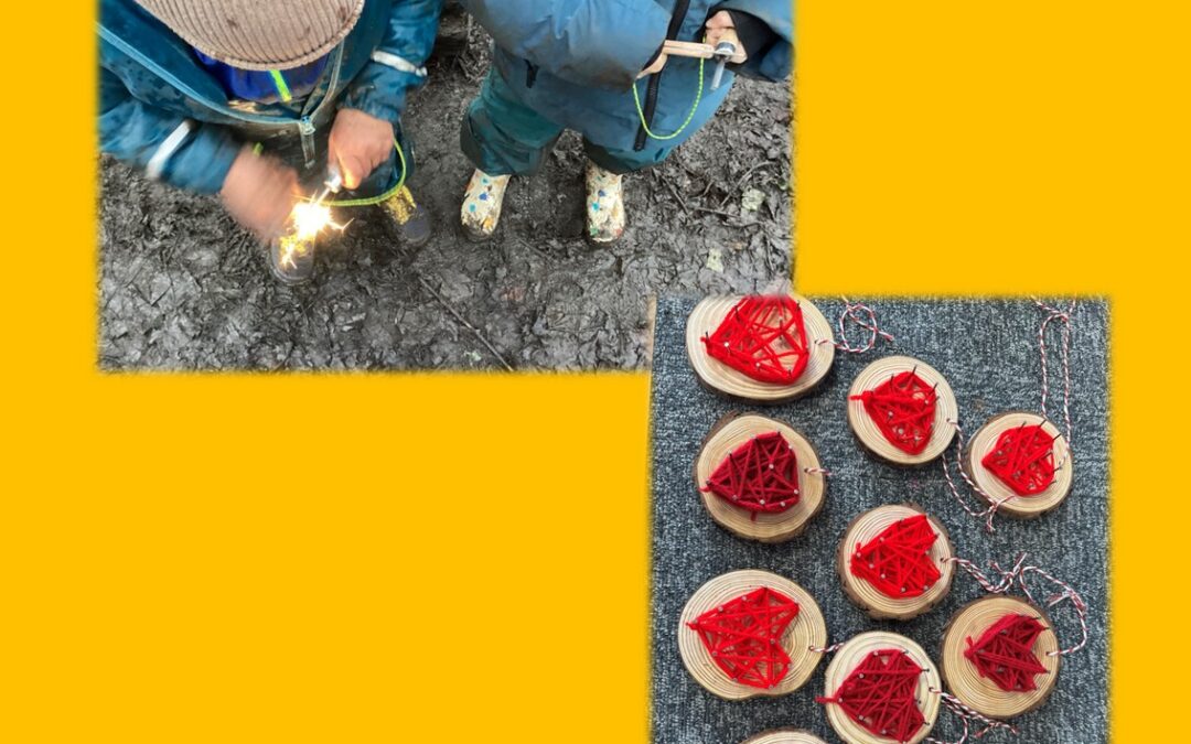 EYFS make a spark in Forest School